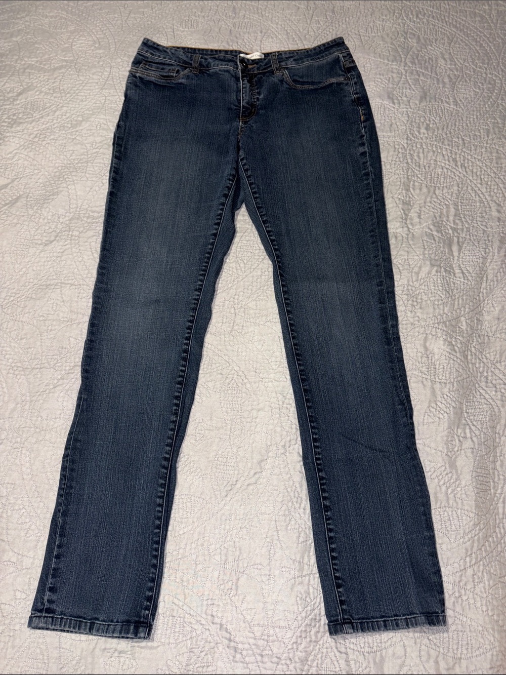 Coldwater Creek Straight-Leg Jeans in Dark Blue Wash, sz 12L
